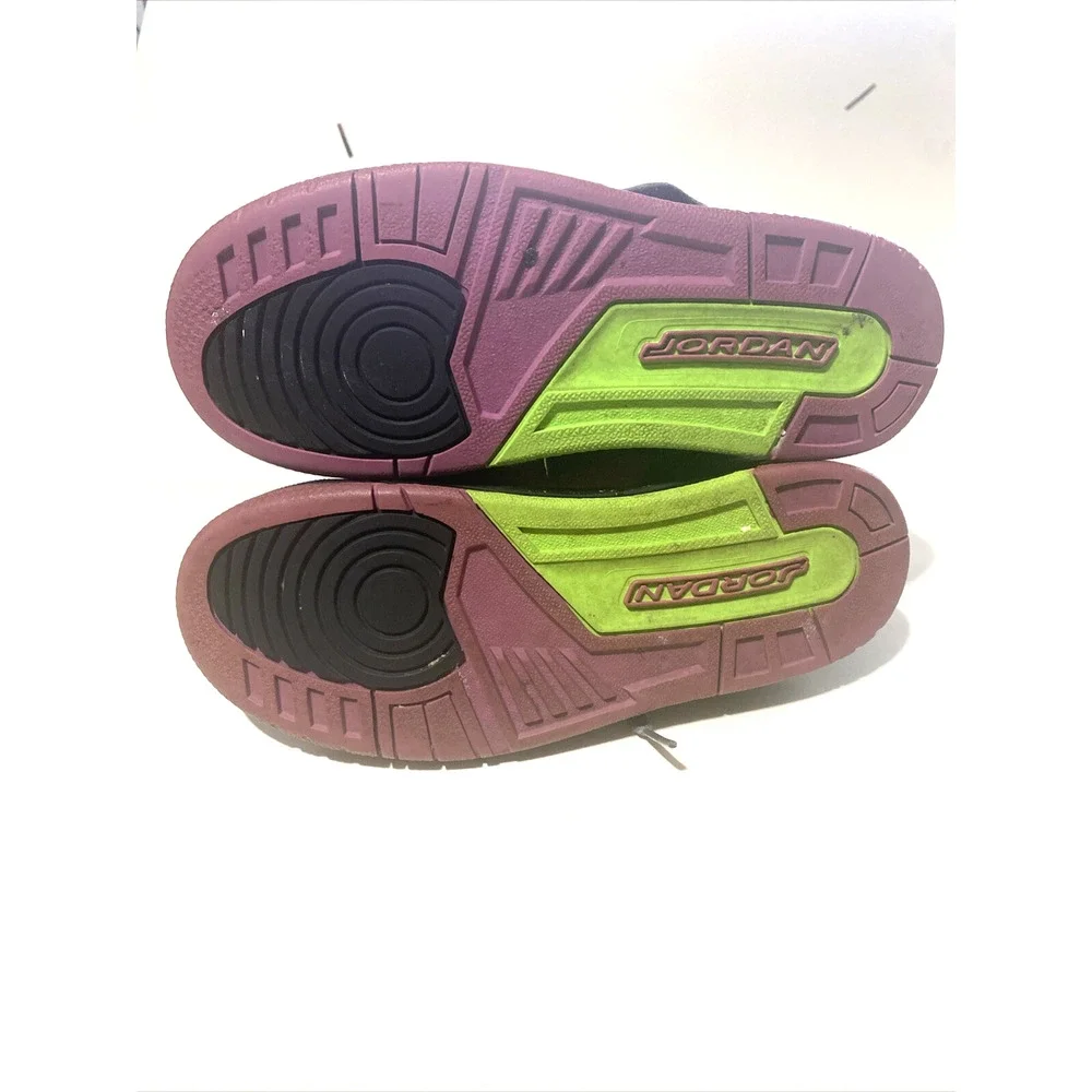 Kids Youth Jordan Flight 45 High GS Cool Grey Lime Basketball Shoes Size 3Y‎
